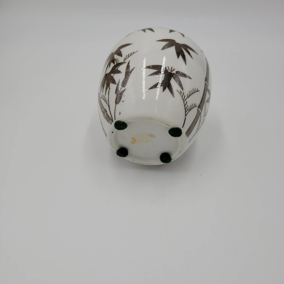 Art Pottery Stoneware Vase With Bamboo Print Clear Glaze - Picture 5 of 8